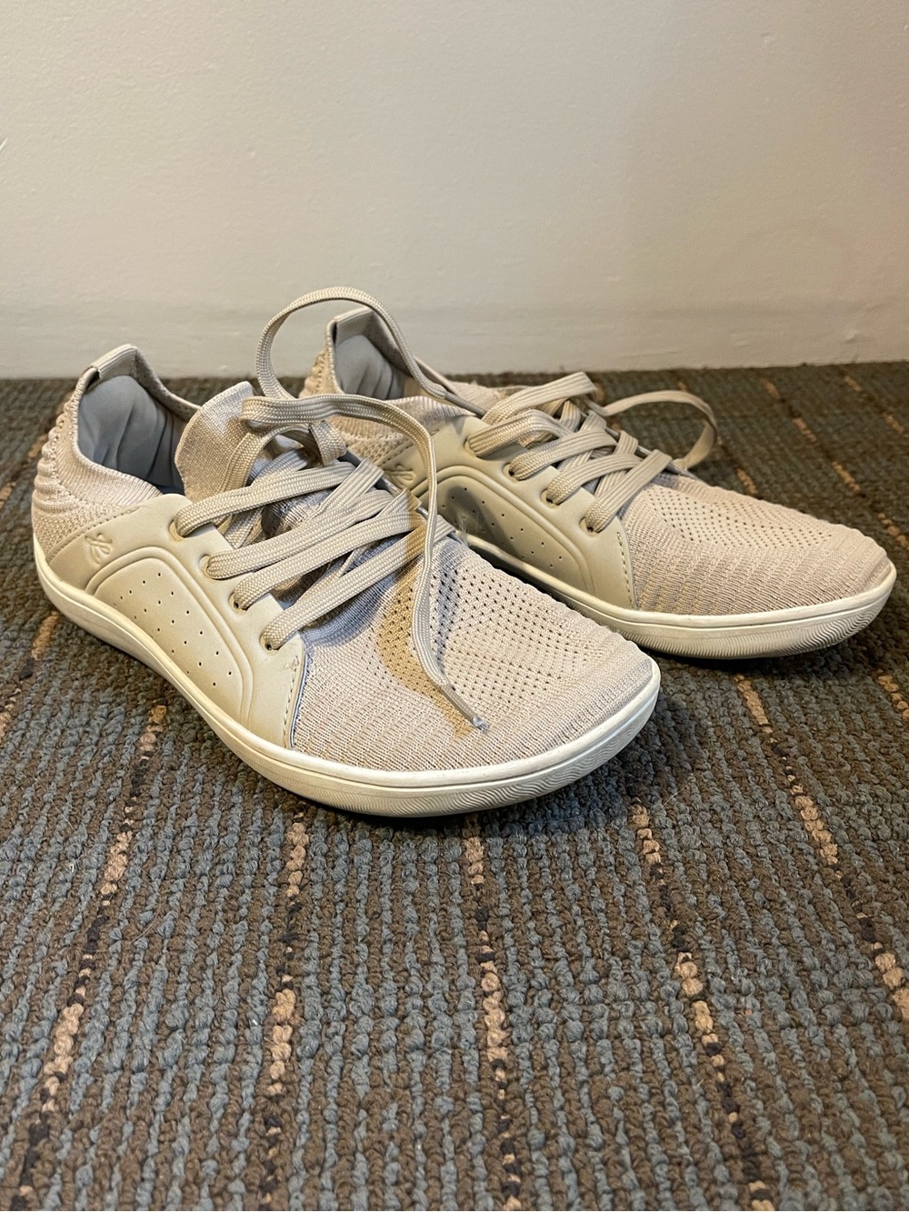 Whitin Beige Knit Minimalist Barefoot Sneakers 38